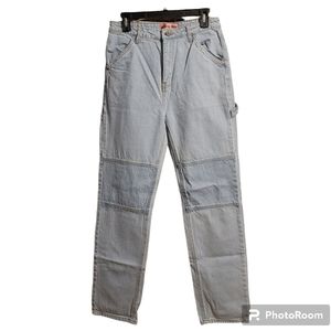 Crystal Rock Carpenter Jeans Women's Sz 9 Blue Light Wash High-Rise Boyfriend